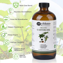YBHMO huile de ricin hydratante pour peau et mains.