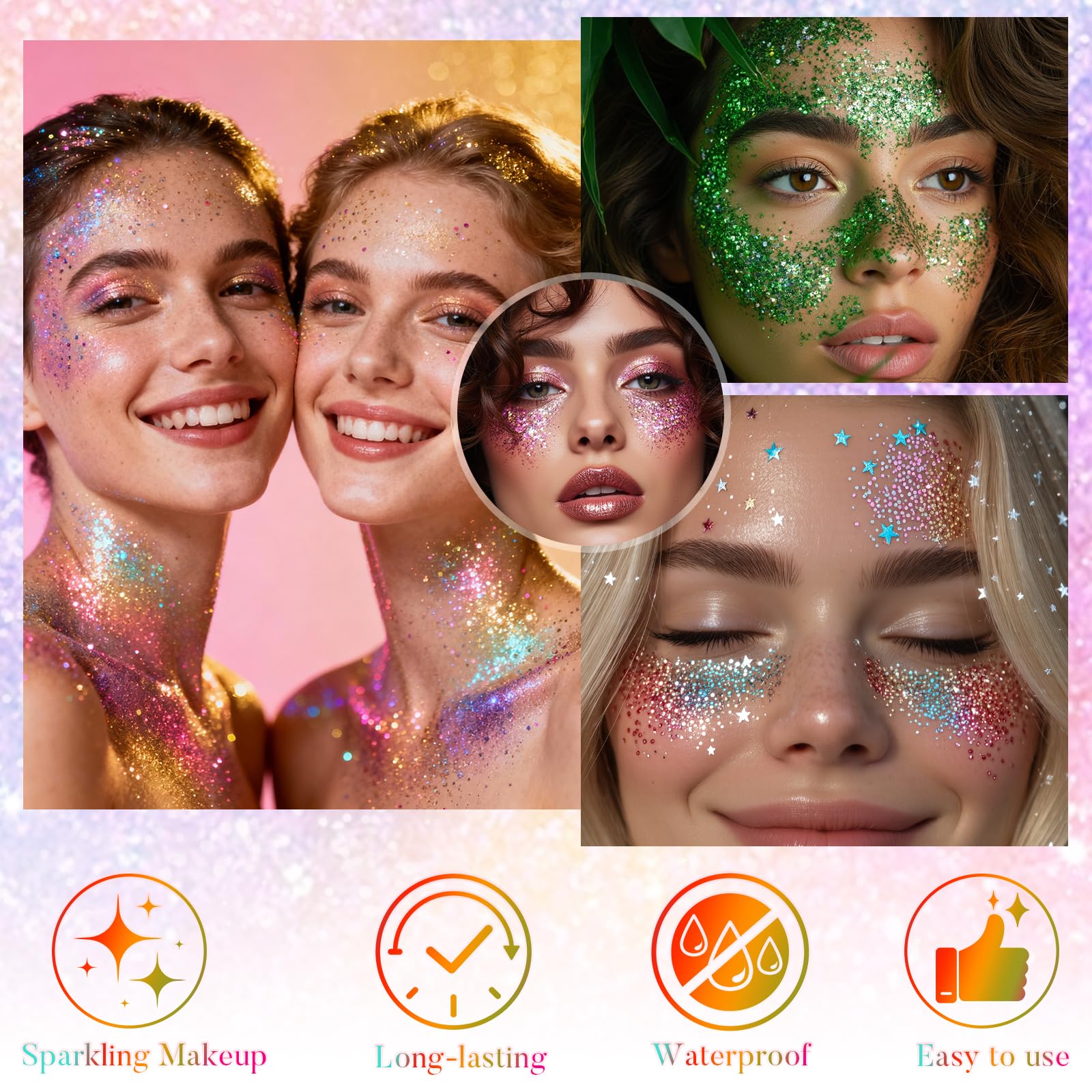 Le YBUETE Crayon pailleté offre un éclat polyvalent sur visage, cheveux et corps.