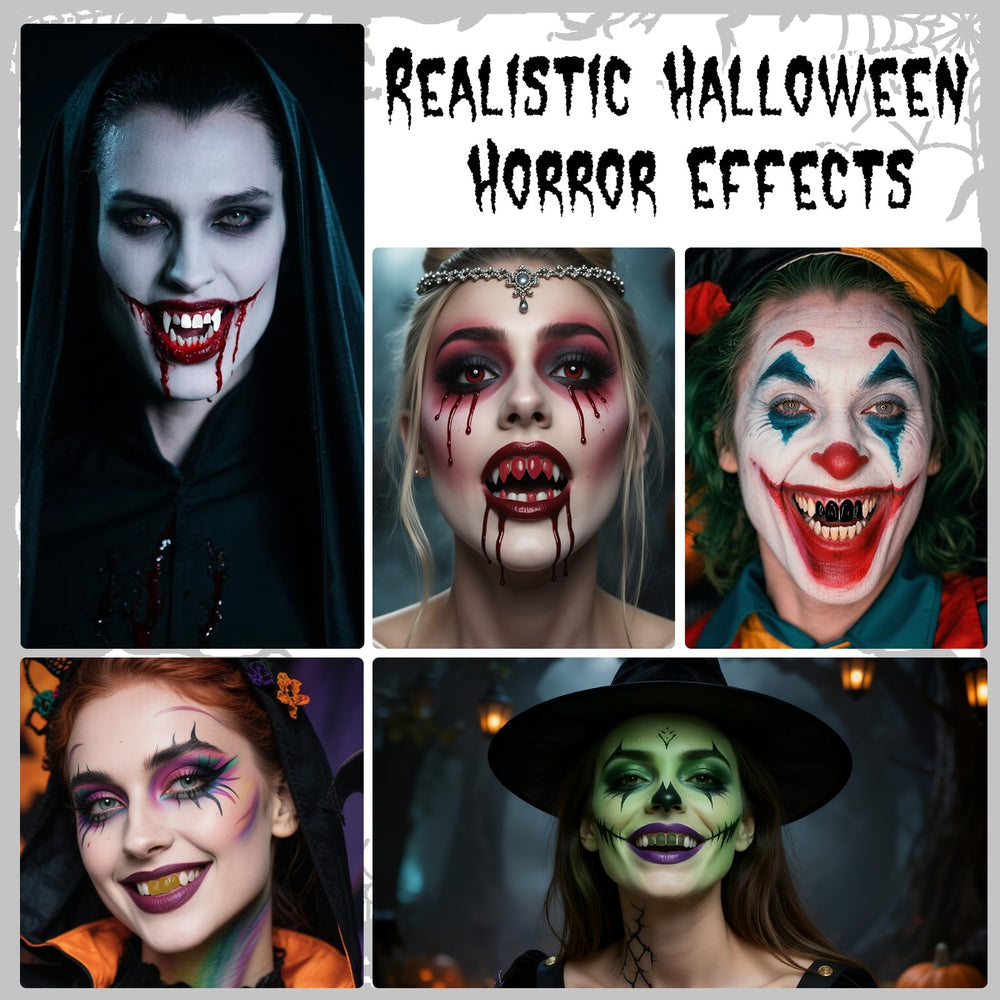 YBUETE maquillage dentaire d'Halloween pour théâtre, complément idéal d'un costume.
