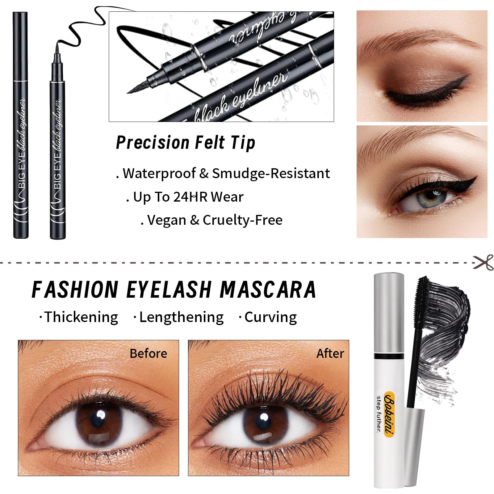 Mascara YBUETE pour cils définis et volumineux.