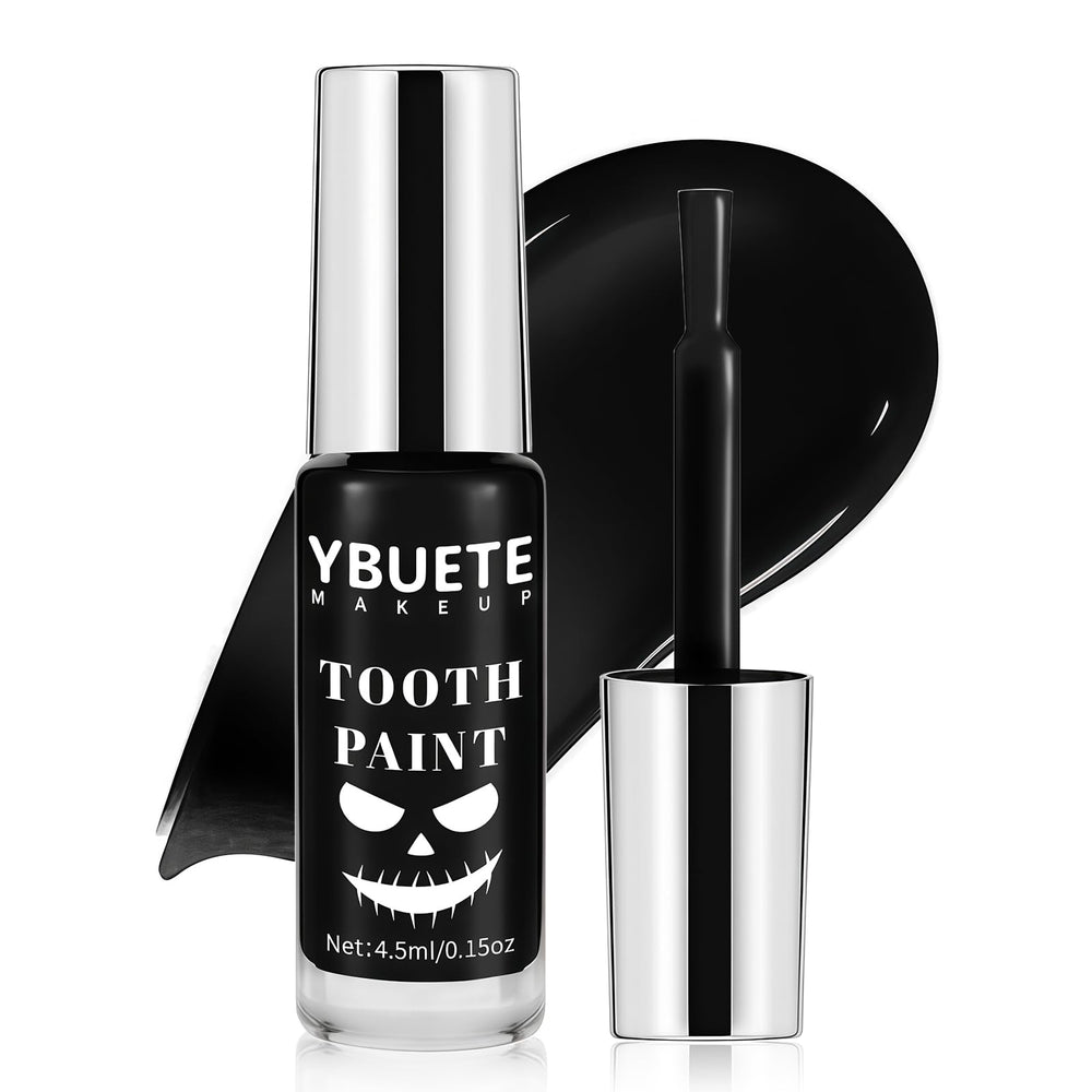 YBUETE peinture dentaire noire en bouteille, texture légère pour un effet gothique sûr.