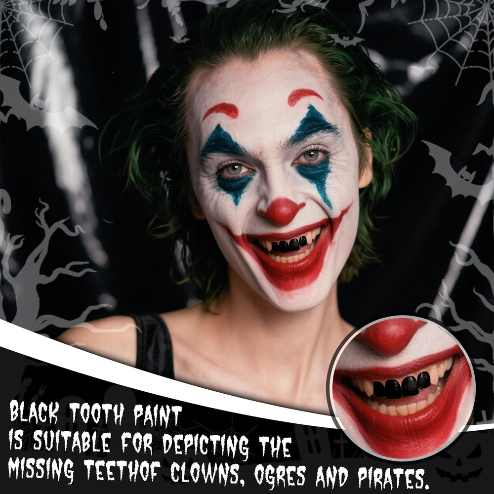 YBUETE peinture dentaire noire sur dents, application simple et séchage rapide.