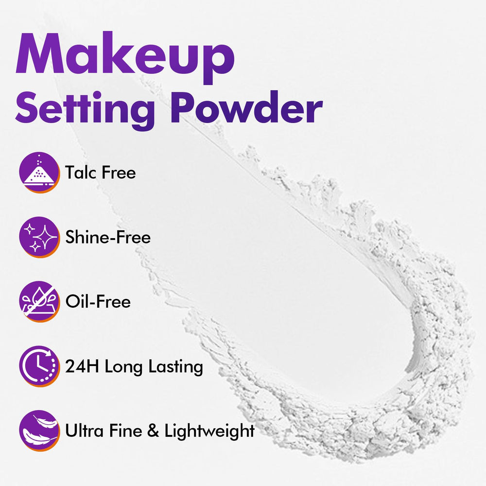Poudre libre translucide YBUETE lors de l'application pour une tenue uniforme.