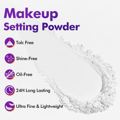 Poudre libre translucide YBUETE lors de l'application pour une tenue uniforme.