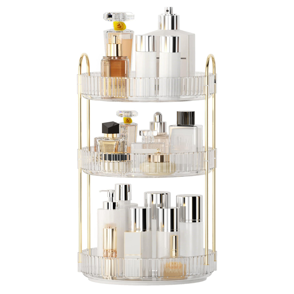 YCIA&DONE Organisateur maquillage rotatif 360°, accès rapide à vos produits préférés.