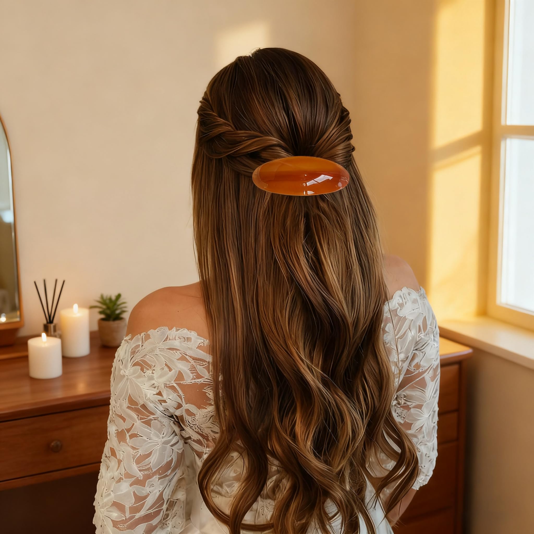 Barrette YCKXXL acétate surface lissante, brillance durable.