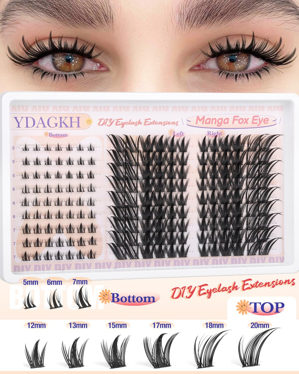 YDAGKH cils extensions epine 12-20mm: polyvalence pour varier l intensite du regard
