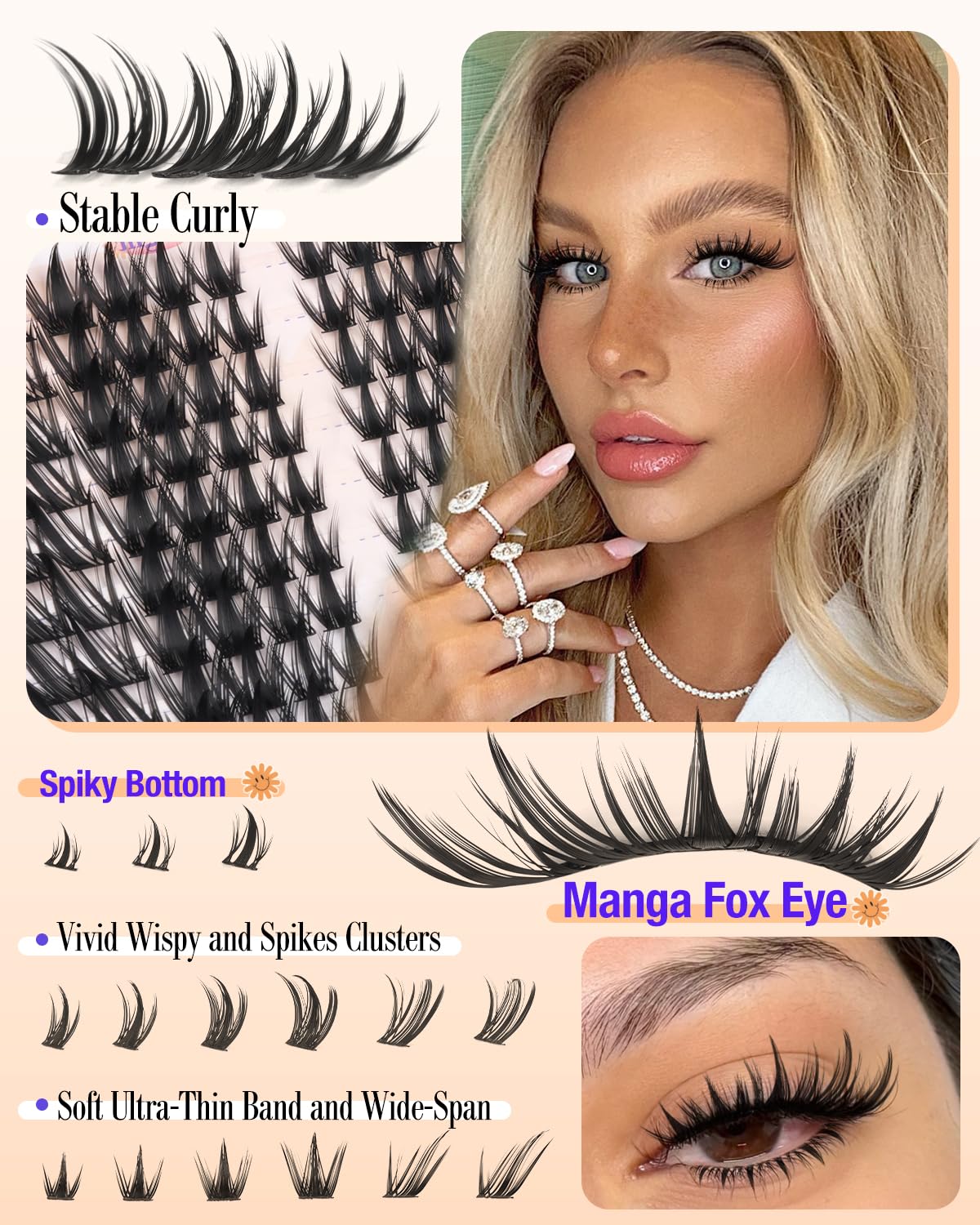 YDAGKH cils manga effet leger: texture legere pour une allure anime moderne