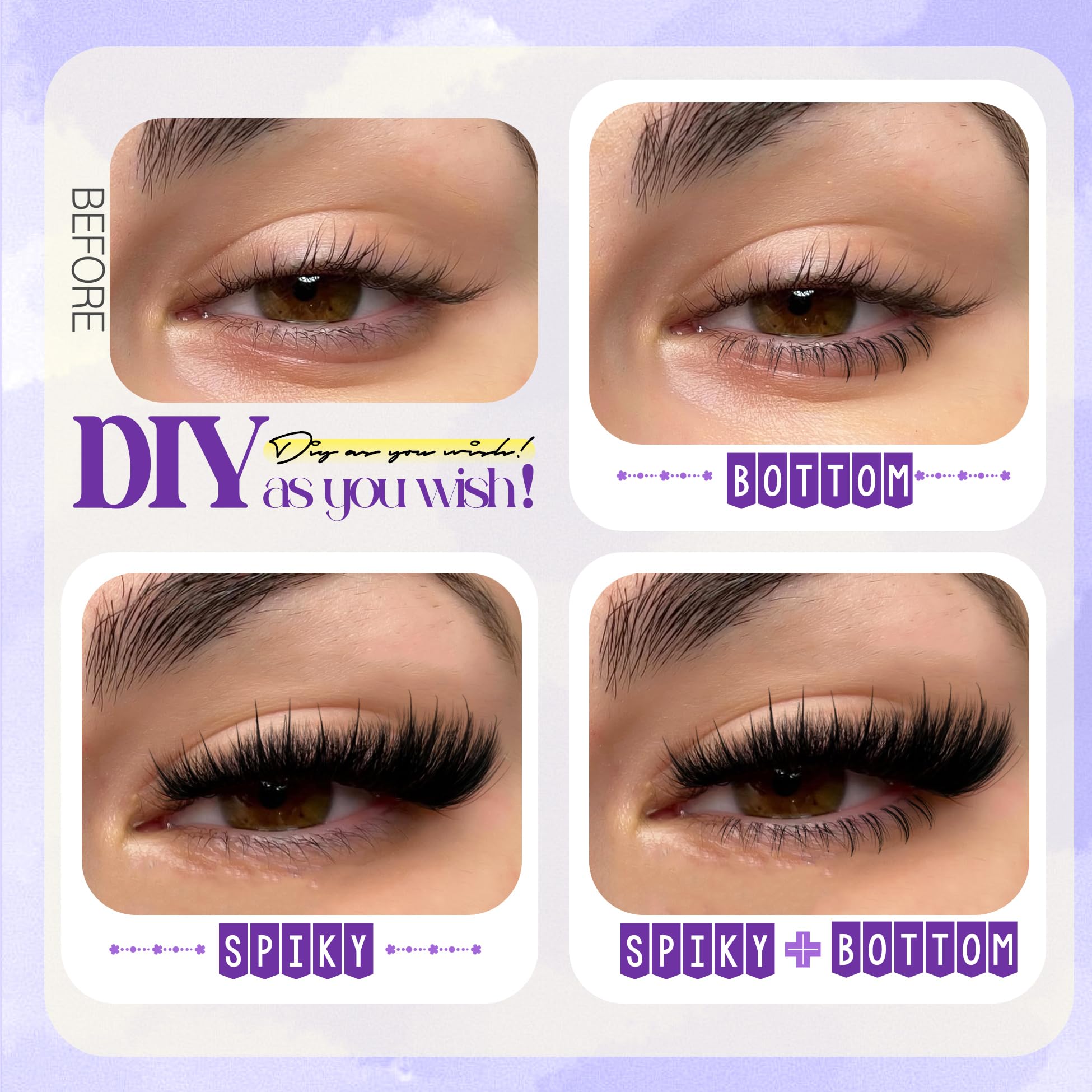 YDAGKH Clusters cils bas: accents inférieurs pour l'équilibre glam.