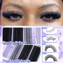 YDAGKH extensions cils volume-cluster épines, effet volumineux pour un regard saisissant.