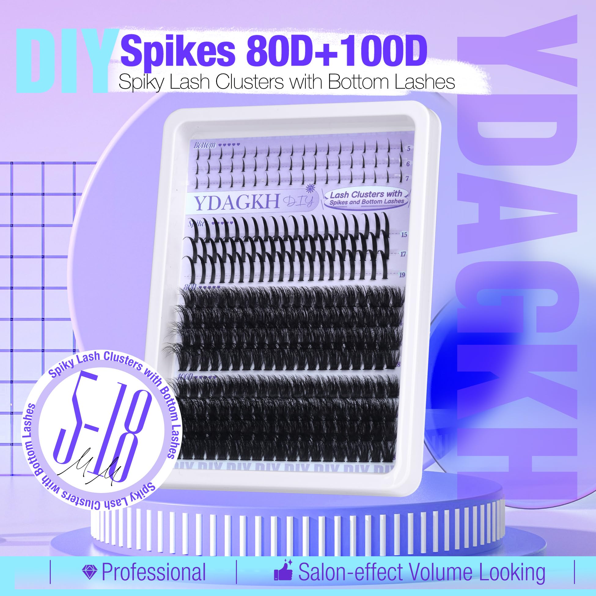 YDAGKH extensions cils volume-cluster épines, parfaites pour un rendu chic du soir.