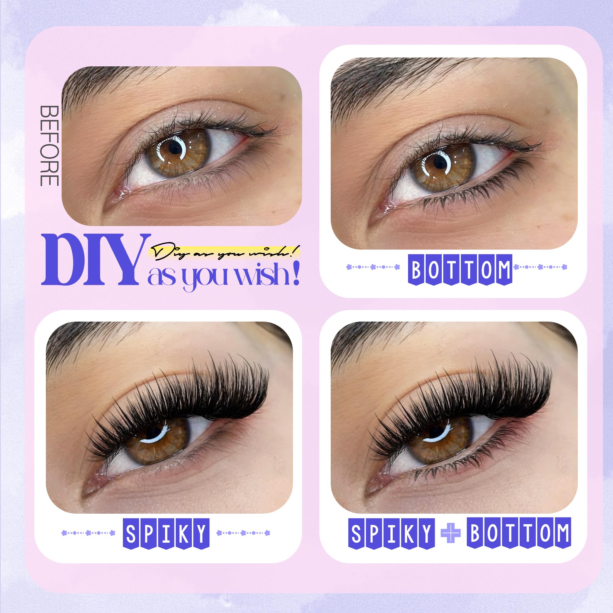YDAGKH kit fait-maison: 198 cils pour personnaliser votre look.