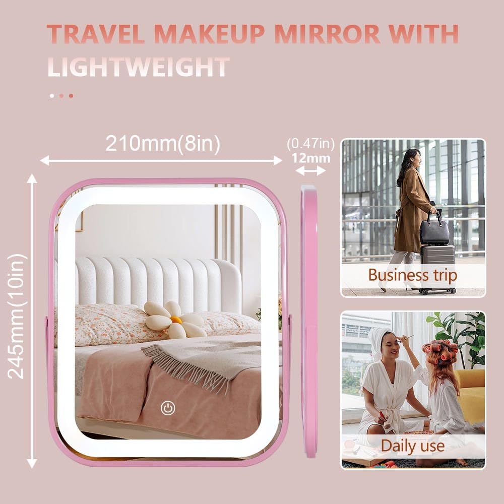 YEKKOPT miroir tactile dimmable avec trois couleurs pour maquillage précis.
