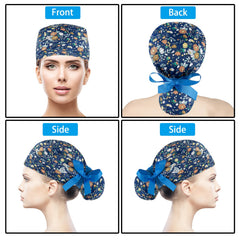 Casquette scrub YEAJOIN avec ruban réglable à l’arrière pour un ajustement sûr.