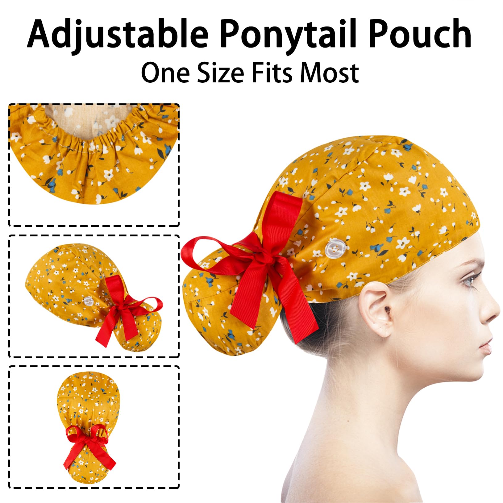 Chapeau Scrub YEAJOIN bandeau sudation pour garder le front sec.
