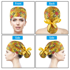 Chapeau scrub YEAJOIN – boutons autour des oreilles pour éviter les frottements.