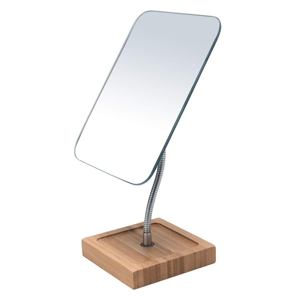 Miroir YEAKE bambou rotatif à 360°, rendement précis pour le maquillage.