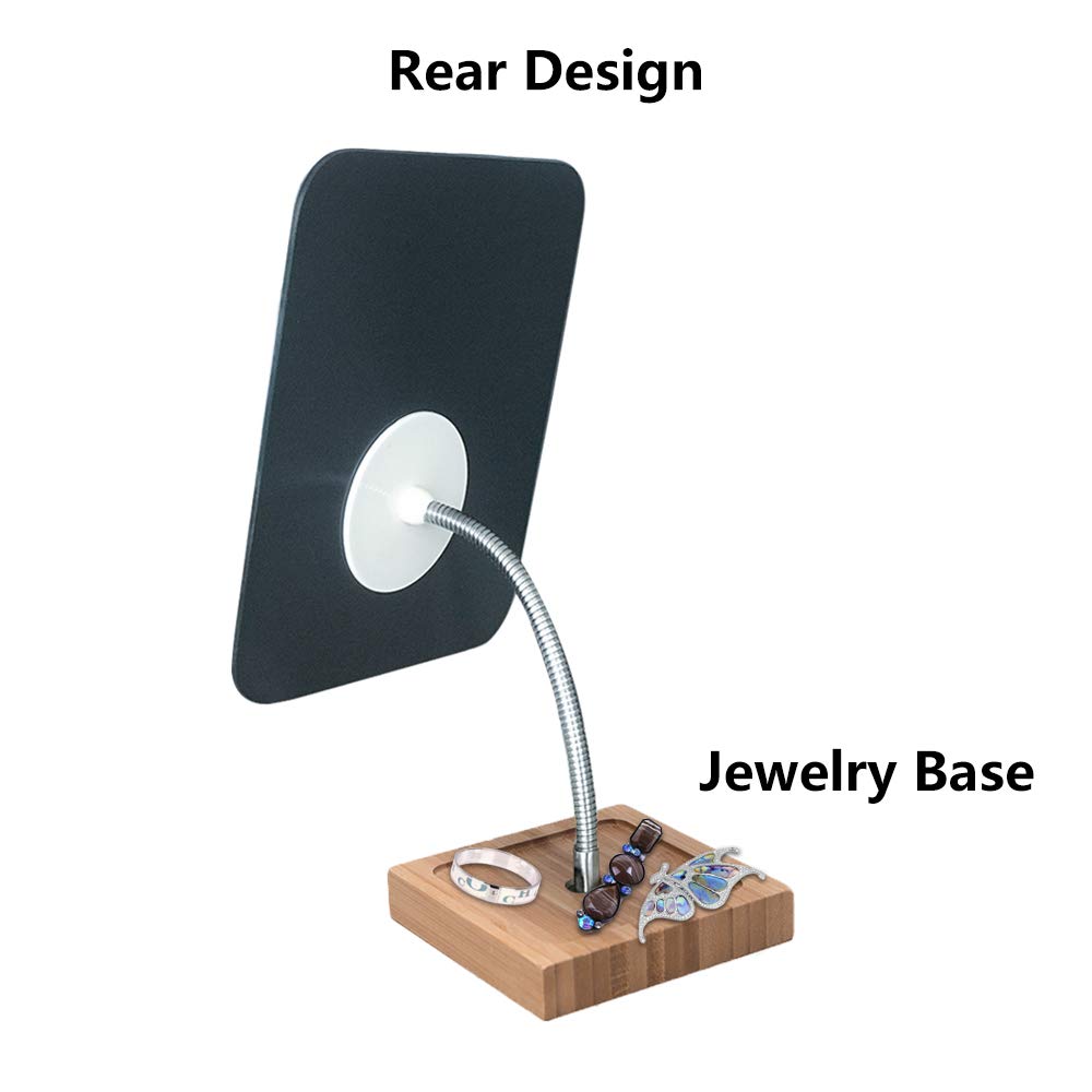 Miroir YEAKE en bambou sans cadre pour bureau et salle de bain.