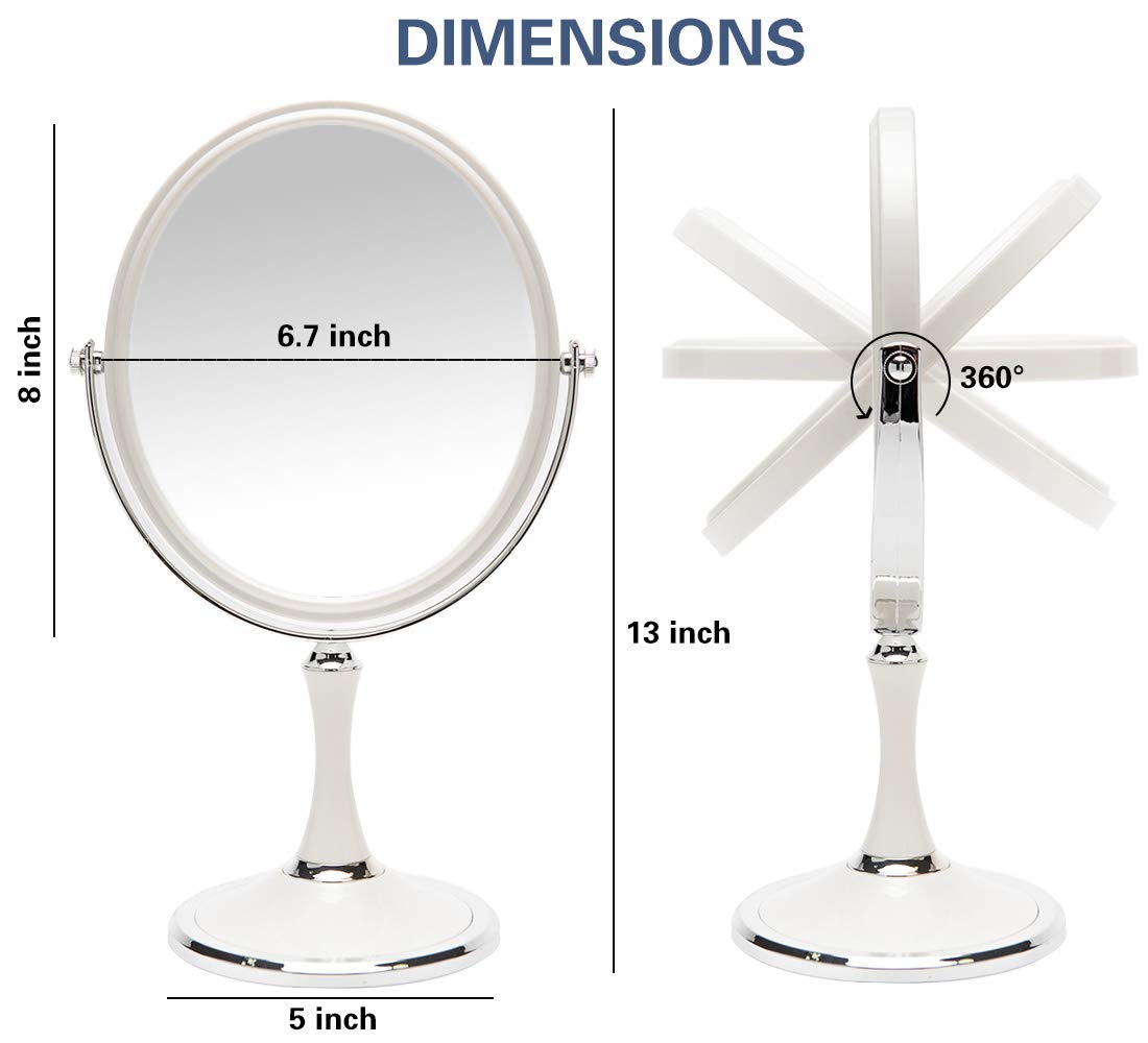 Miroir YEAKE avec base amovible, transport pratique lors de déplacements.