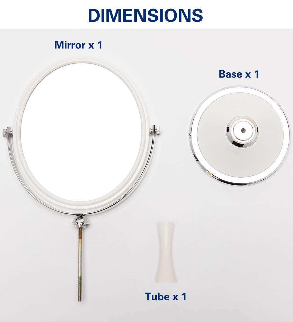 Miroir YEAKE anti-glissant, base stable pour un usage sûr.