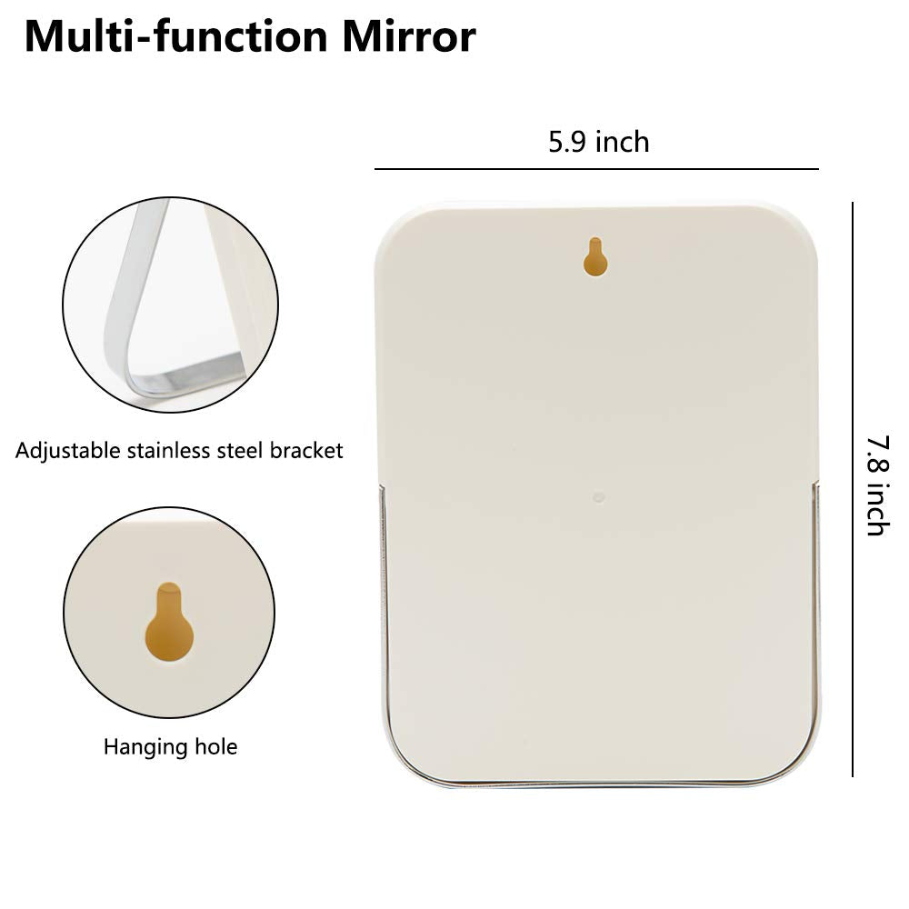 Miroir YEAKE avec bras métallique et rotation à 90 degrés, ajustement rapide.