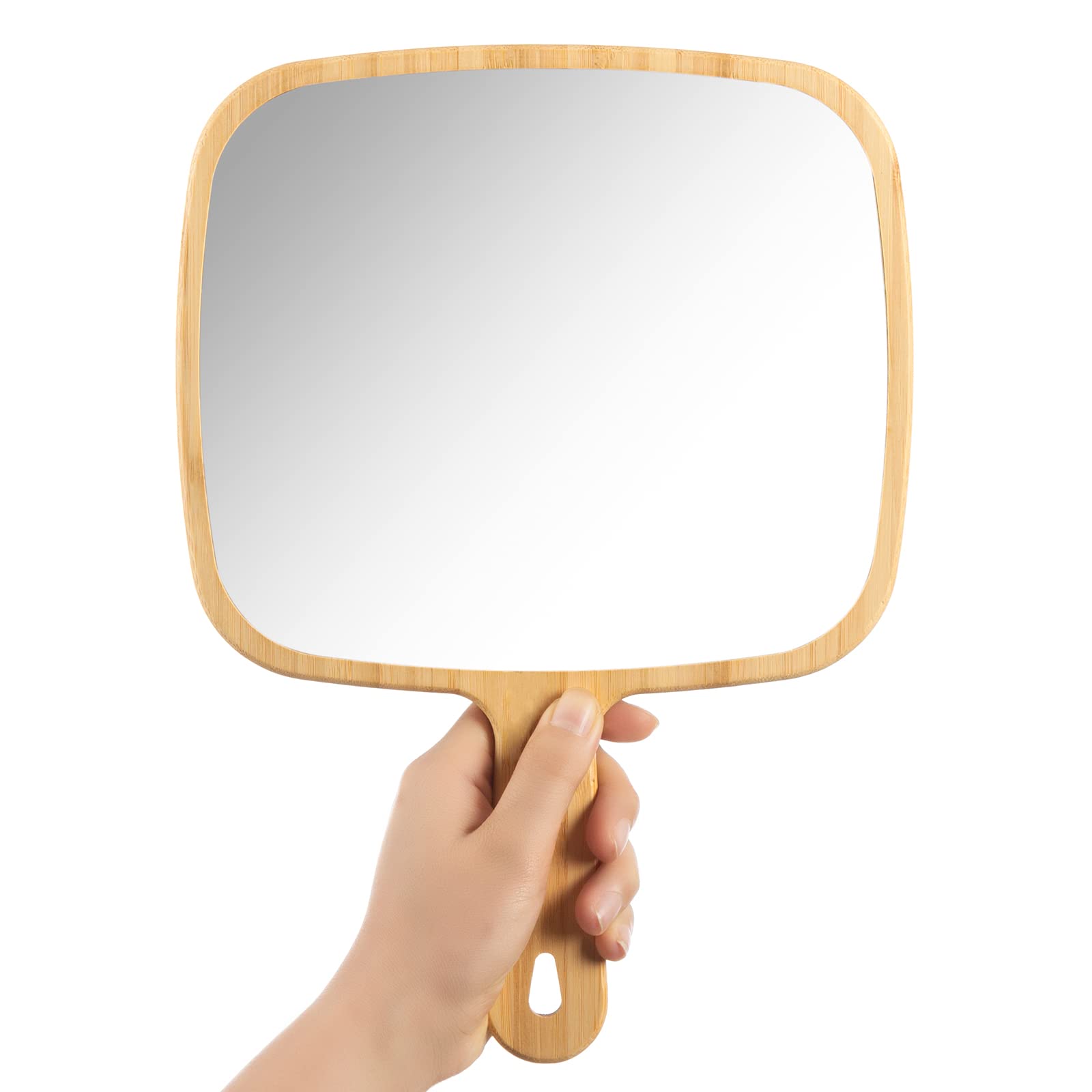 Miroir YEAKE en bambou extra-large pour un aperçu rapide du visage