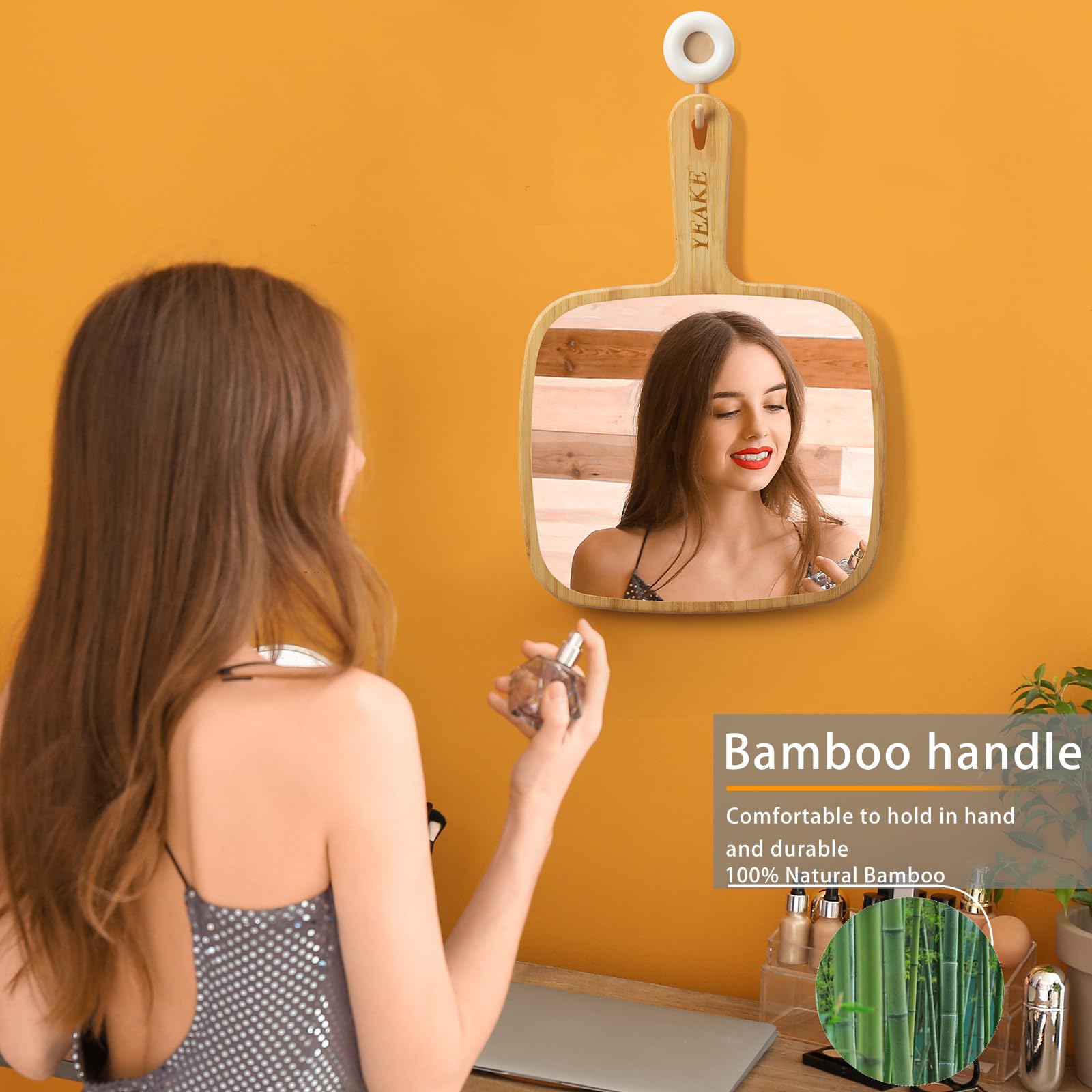 Miroir YEAKE offre une grande zone de vision pour le coiffage et le rasage
