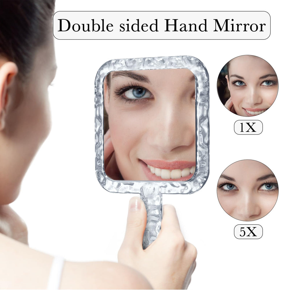 Miroir YEAKE à main avec trou pour accrocher facilement