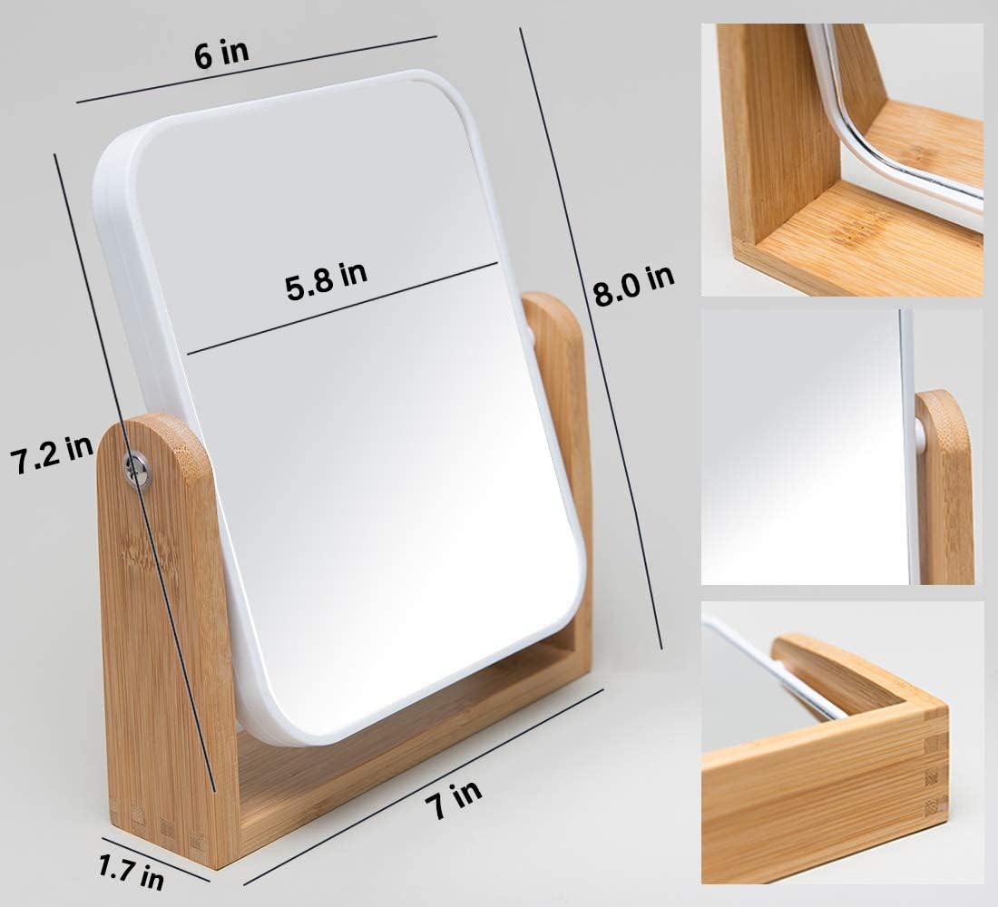 Miroir YEAKE rotation 360°, angle ajustable pour le maquillage.
