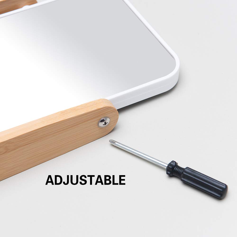Miroir YEAKE compact et posé sur bureau, pratique au quotidien.