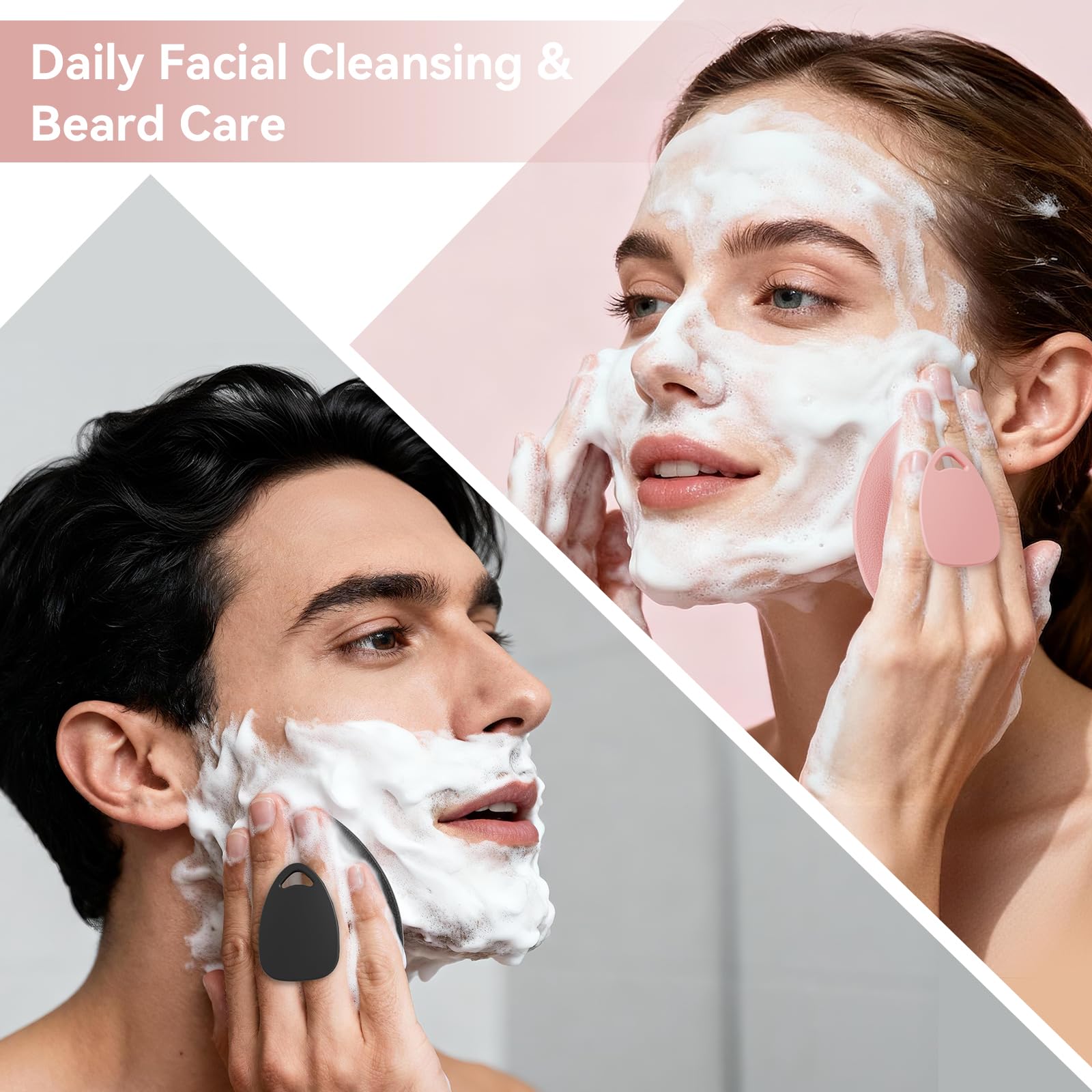 YEALIFE brosse visage silicone, design ergonomique et antidérapant pour une utilisation fluide.