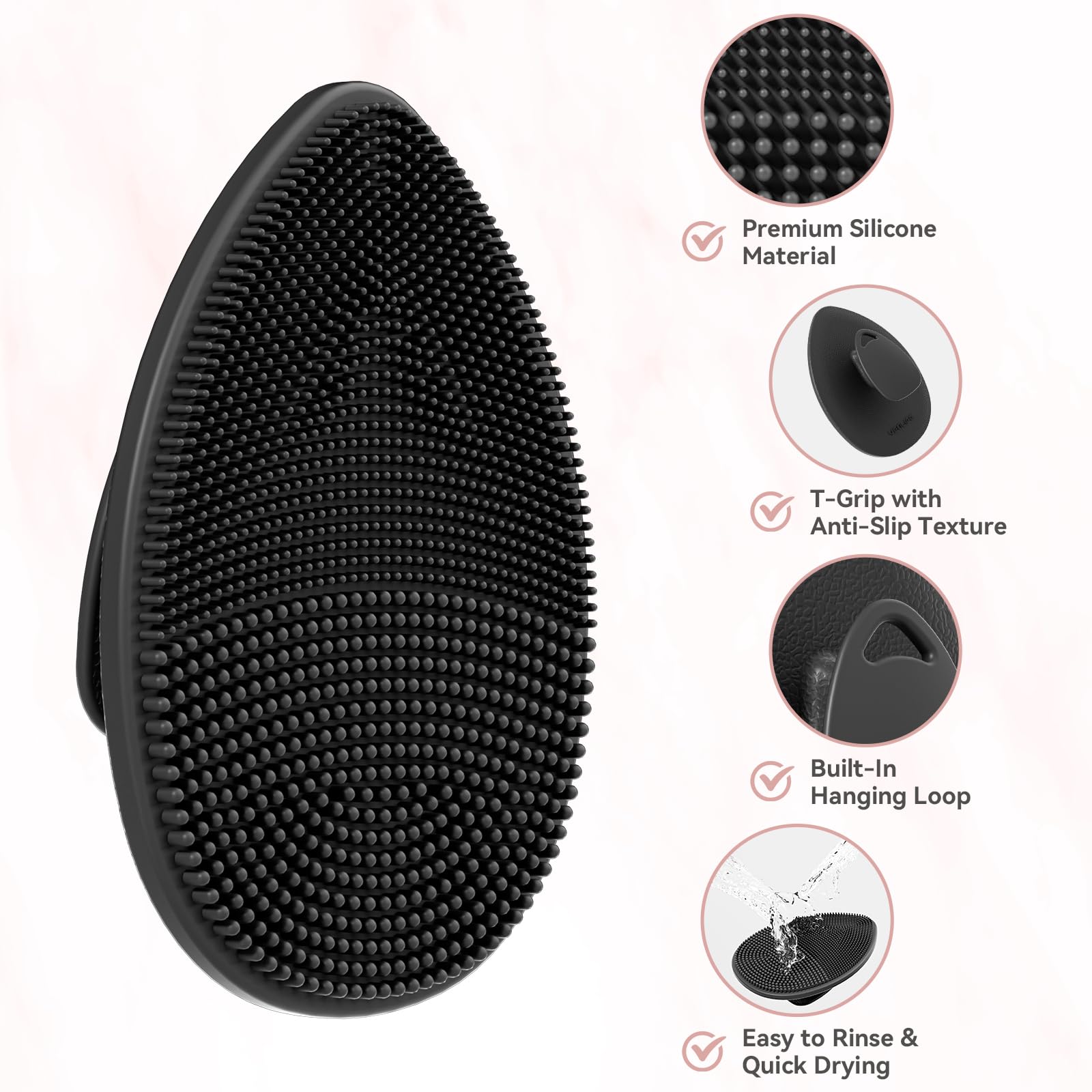 YEALIFE brosse visage silicone, exfoliation légère pour peau prête à l'hydratation.