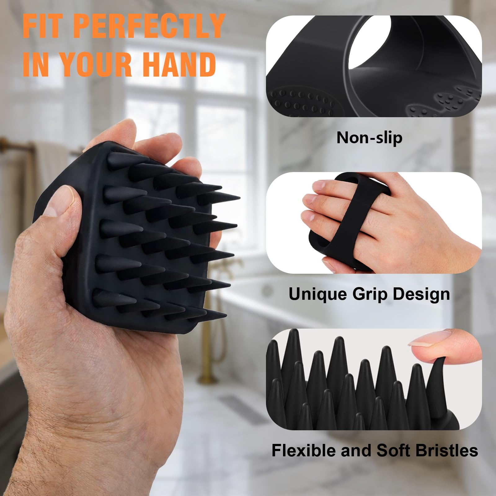 YEALIR brosse avec shampooing, adaptée à tous types de cheveux