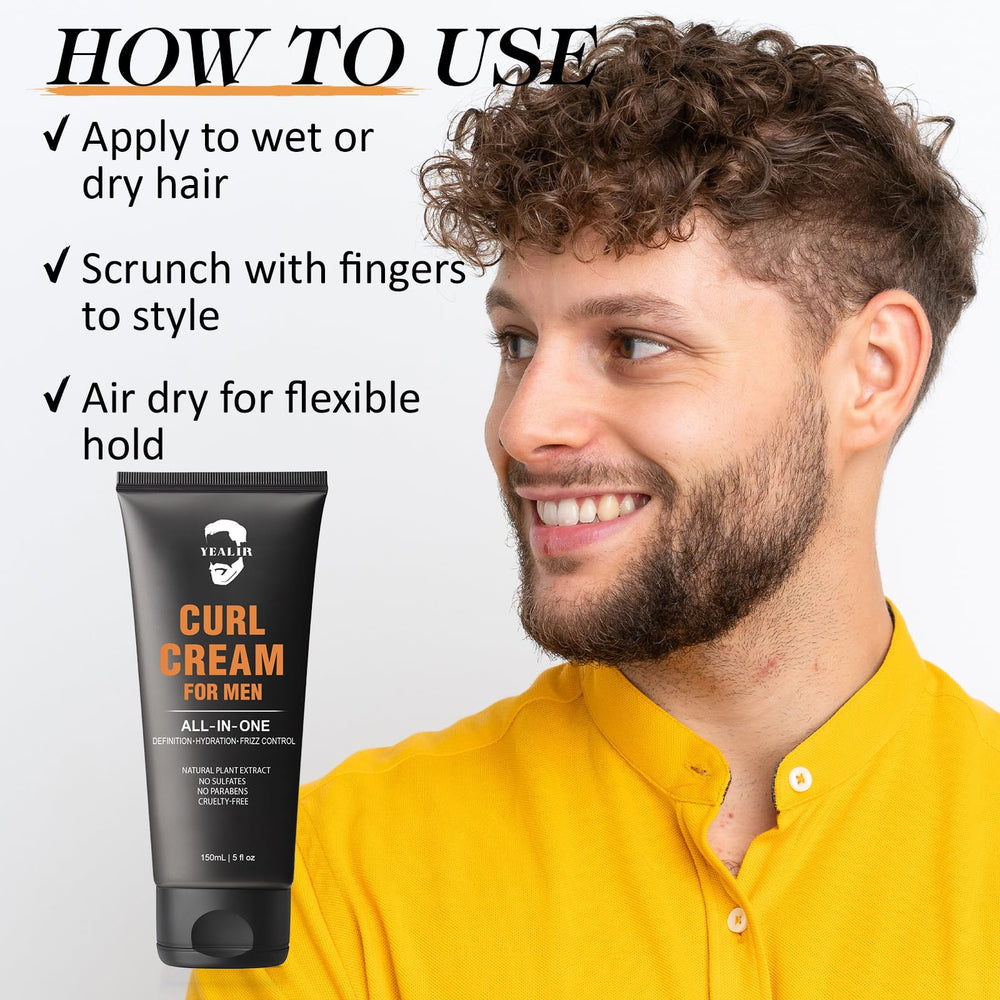 Application tips: distributing YEALIR Curl Cream through damp hair.