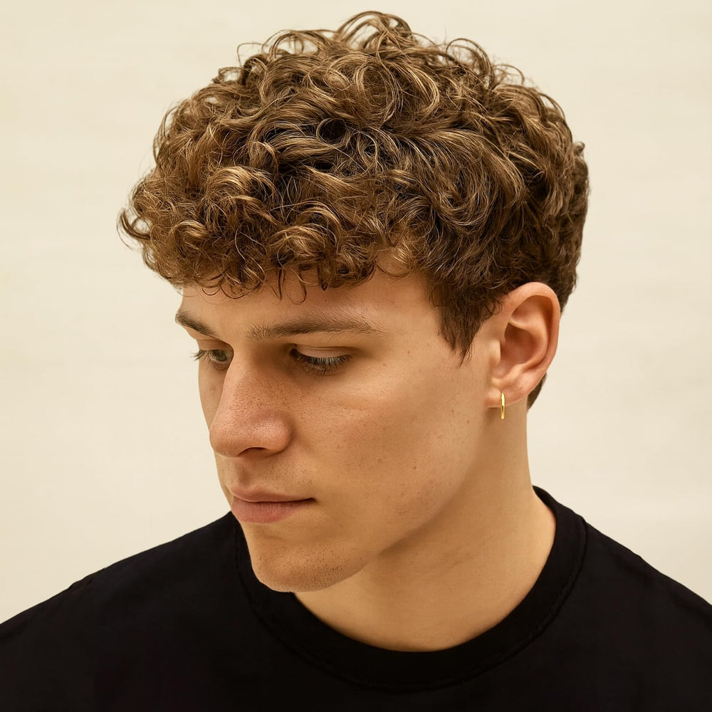 Graphic of organic ingredients in YEALIR Curl Cream for Men formula.