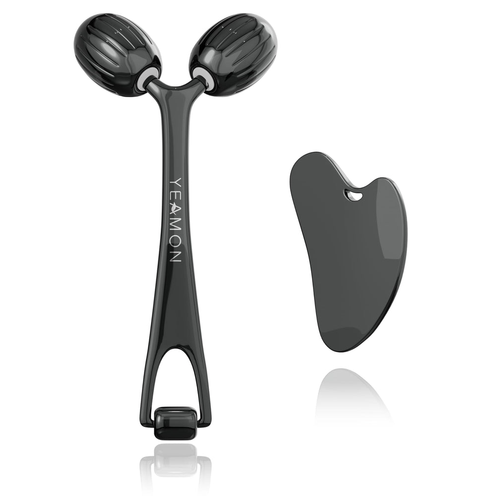 Yeamon Gua Sha visage – outil inox qui procure une glisse fraîche.