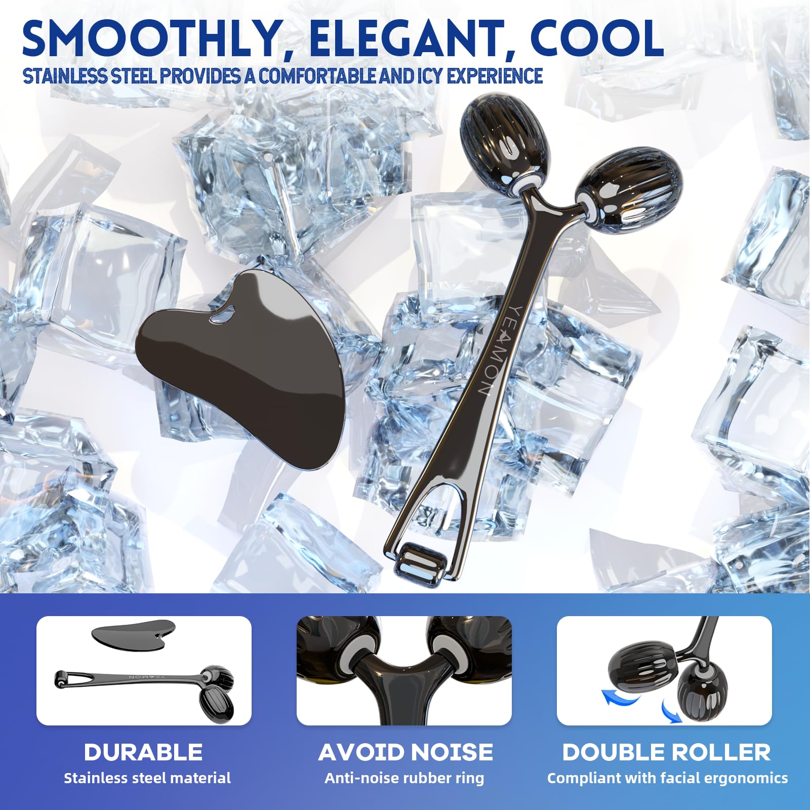 Yeamon rouleau visage – duo de rouleaux pour contours et joues.
