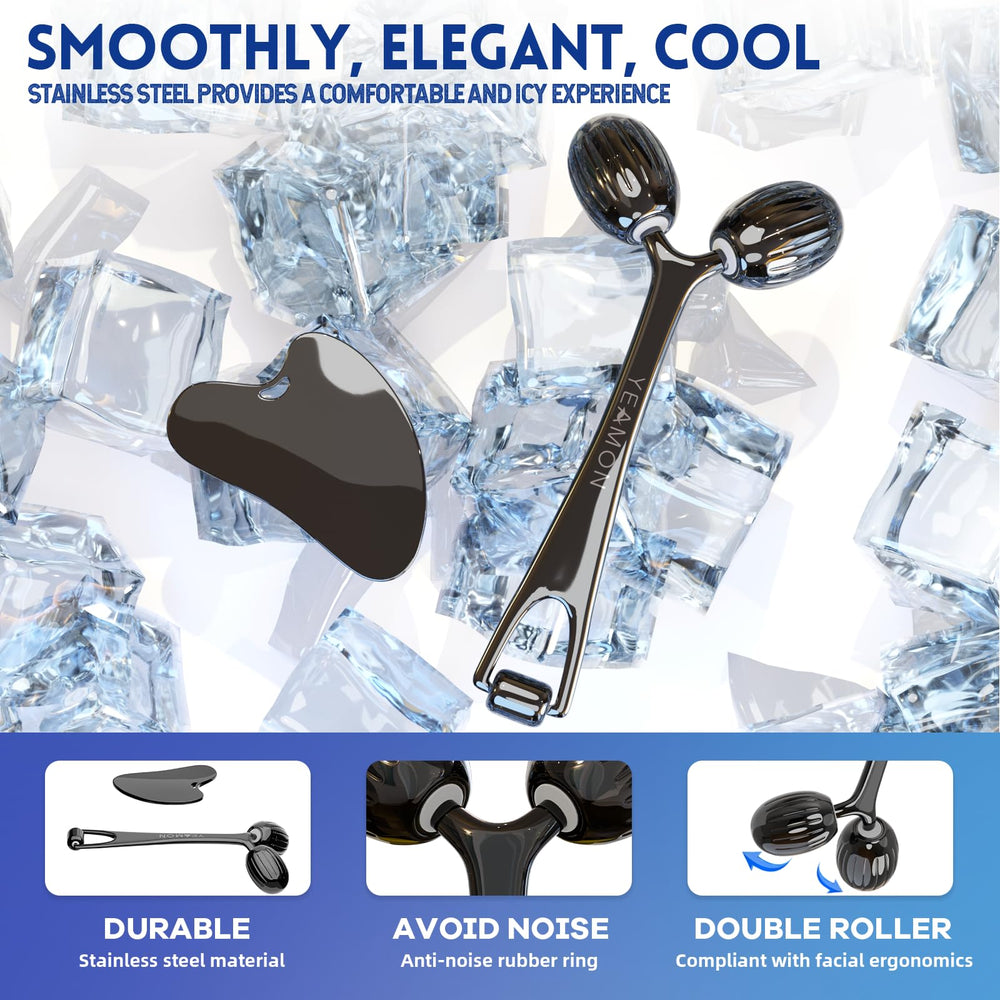 Yeamon rouleau visage – duo de rouleaux pour contours et joues.