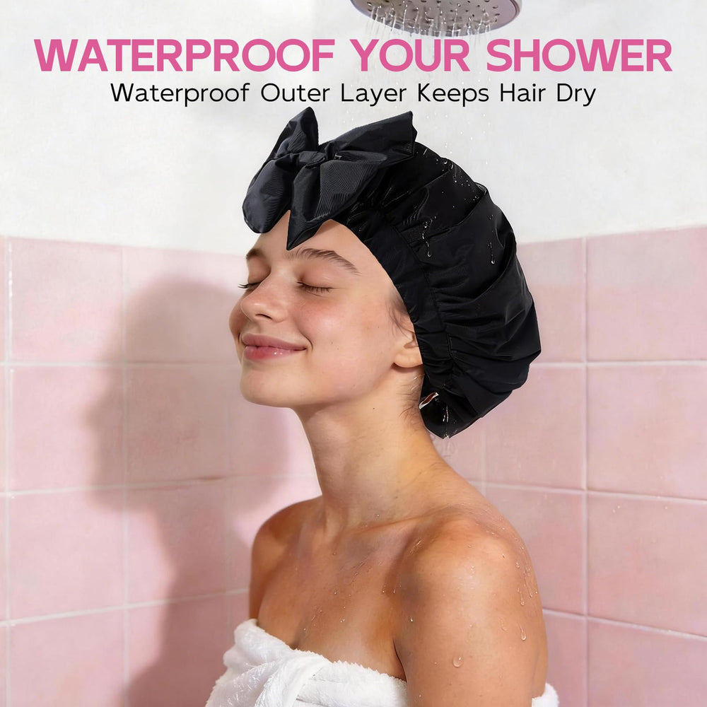 Years Calm capuchon douche elastique-ajustable – ajustement sûr pour toutes tailles de tête.