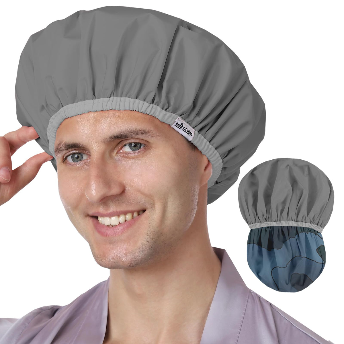 Years Calm cap de douche homme double couche bleu: maintien au sec pendant la douche