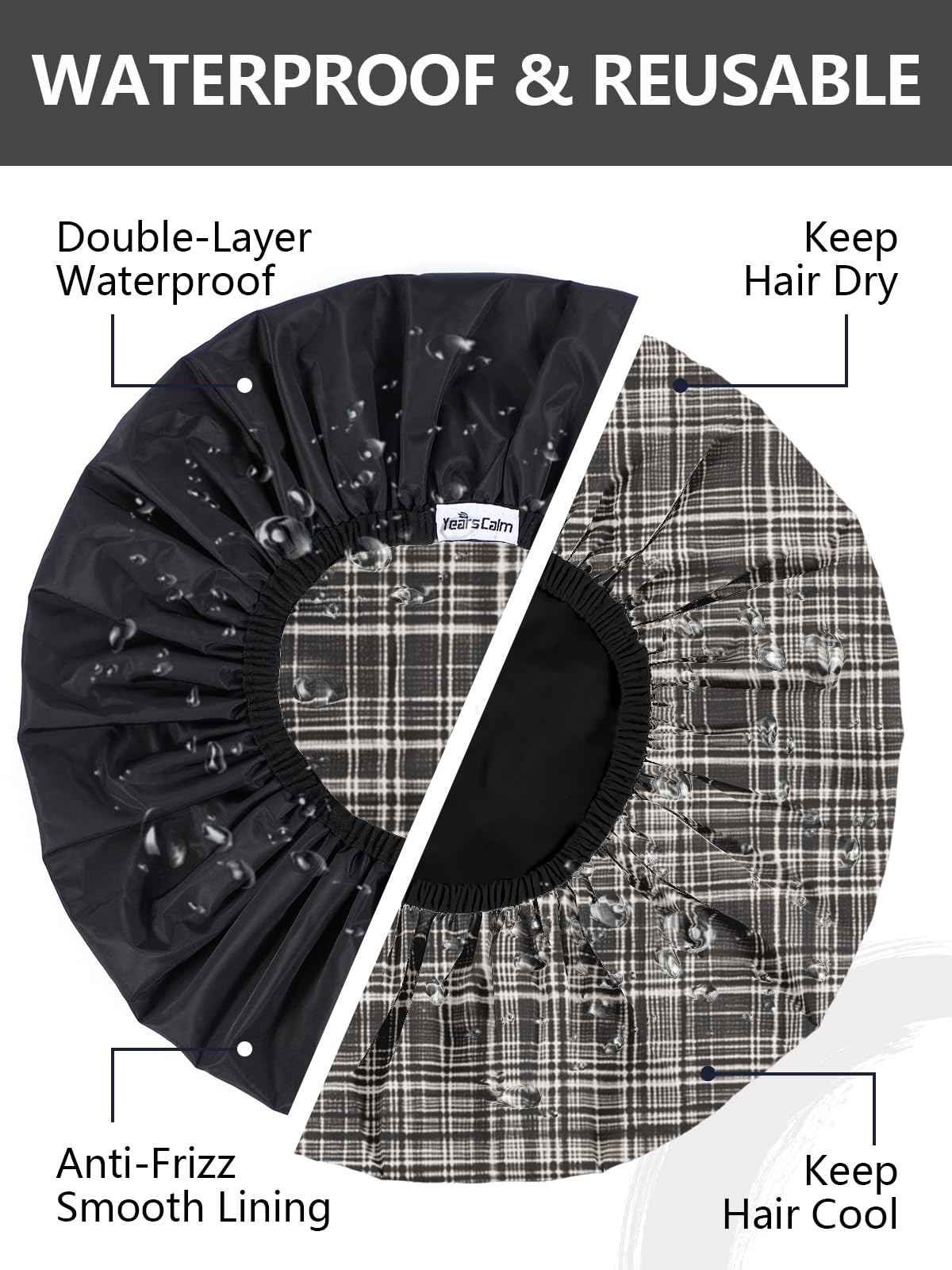 Years Calm chapeau douche double-face: deux looks rapides et pratiques.