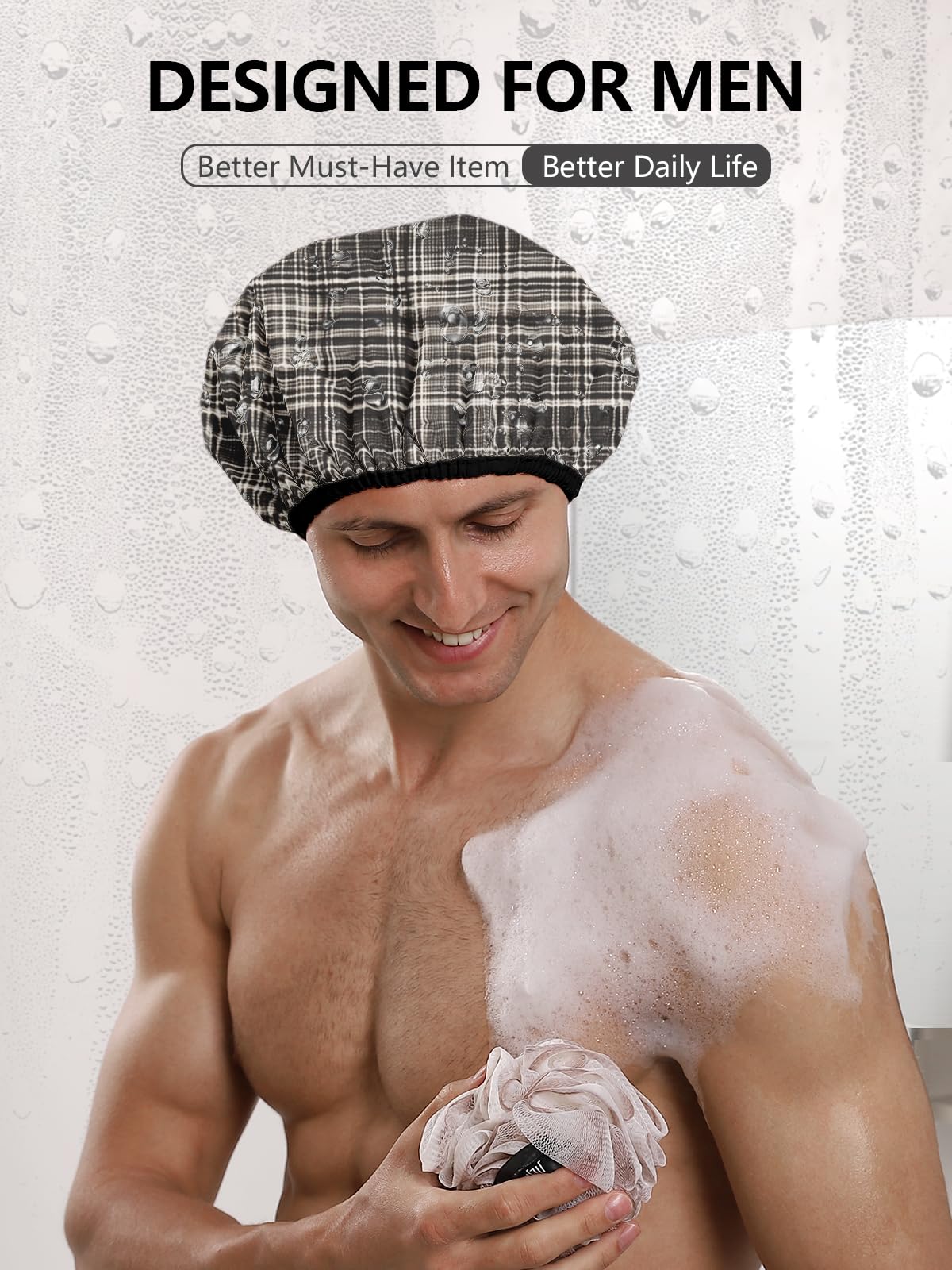 Years Calm chapeau douche elastic ajustable: maintien solide et confortable.