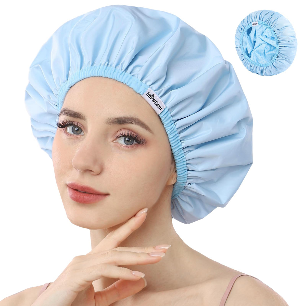 Charlotte de douche Years Calm bleue solide protège les cheveux tout en restant légère