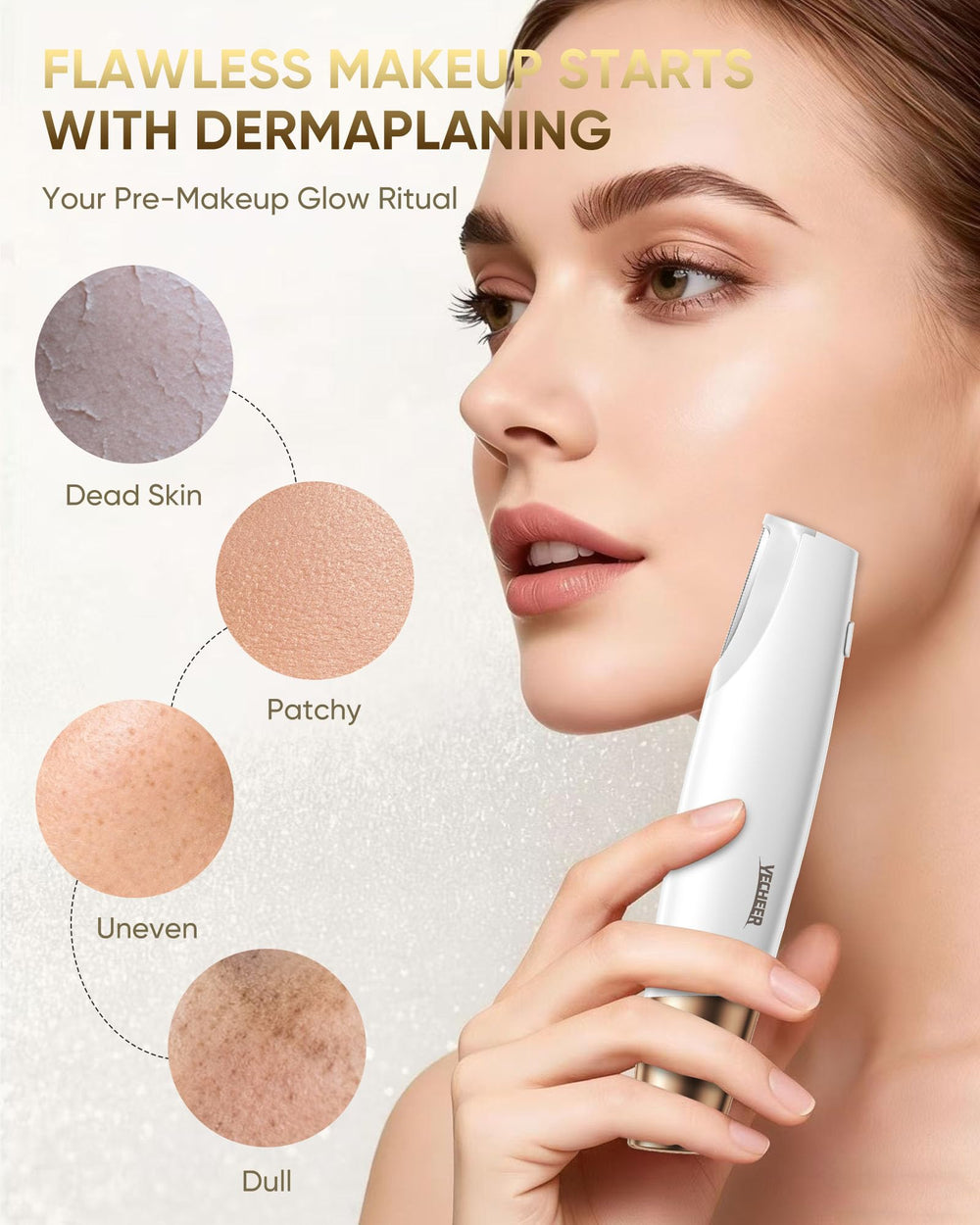 YeCheer Dermaplane Vibrations 11000 Par Minute: action rapide pour éliminer poils et cellules mortes.