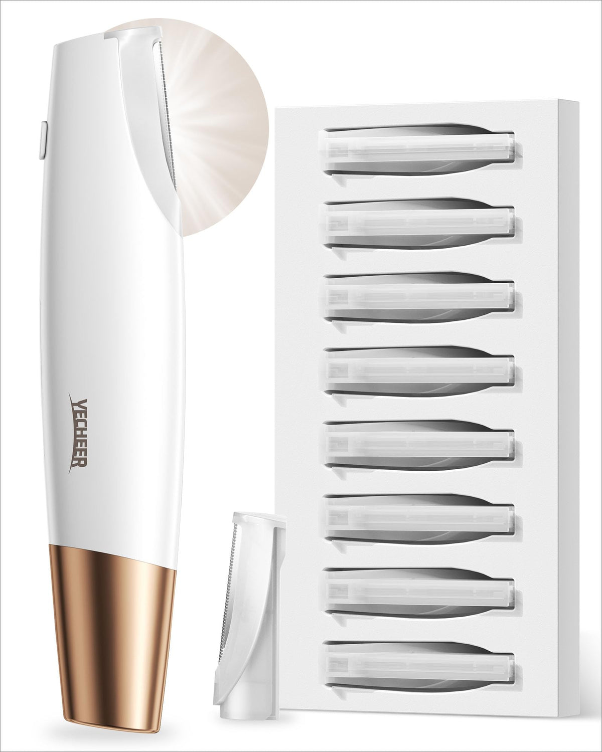 YeCheer Dermaplane Visage Lumière LED: précision lumineuse pour dermaplanage sûr.