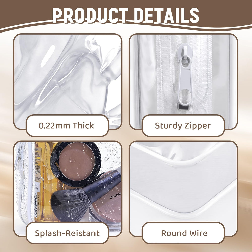Pochette cosmétique transparente YedsIntu avec zip, pratique et rapide à ouvrir.