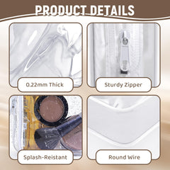 Pochette cosmétique transparente YedsIntu avec zip, pratique et rapide à ouvrir.
