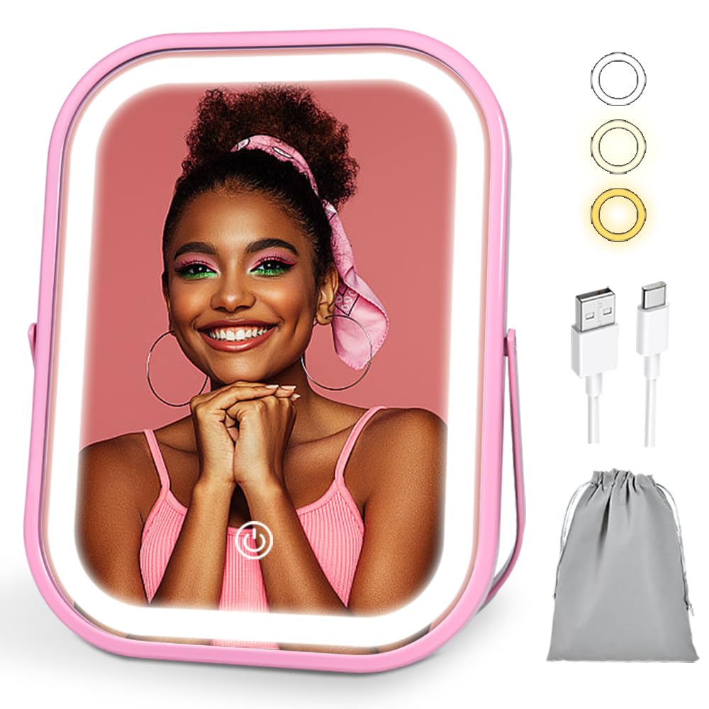 YEKKOPT Miroir maquillage lumineux pour retouches précises et rapides.