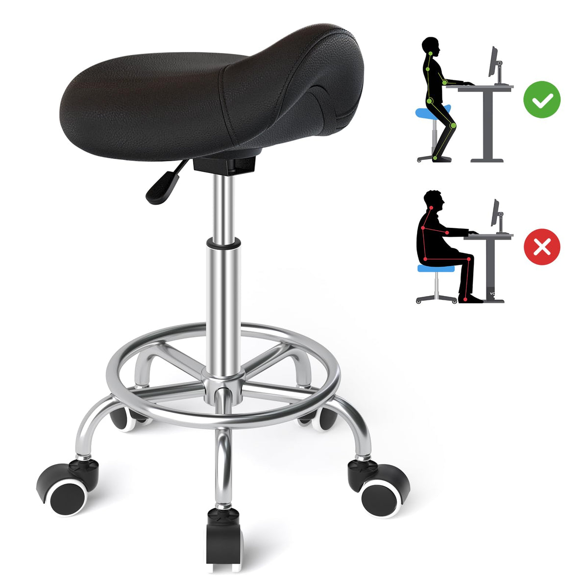 Selle YEEZEE avec assise large et rembourrage confortable, idéale pour de longues sessions.