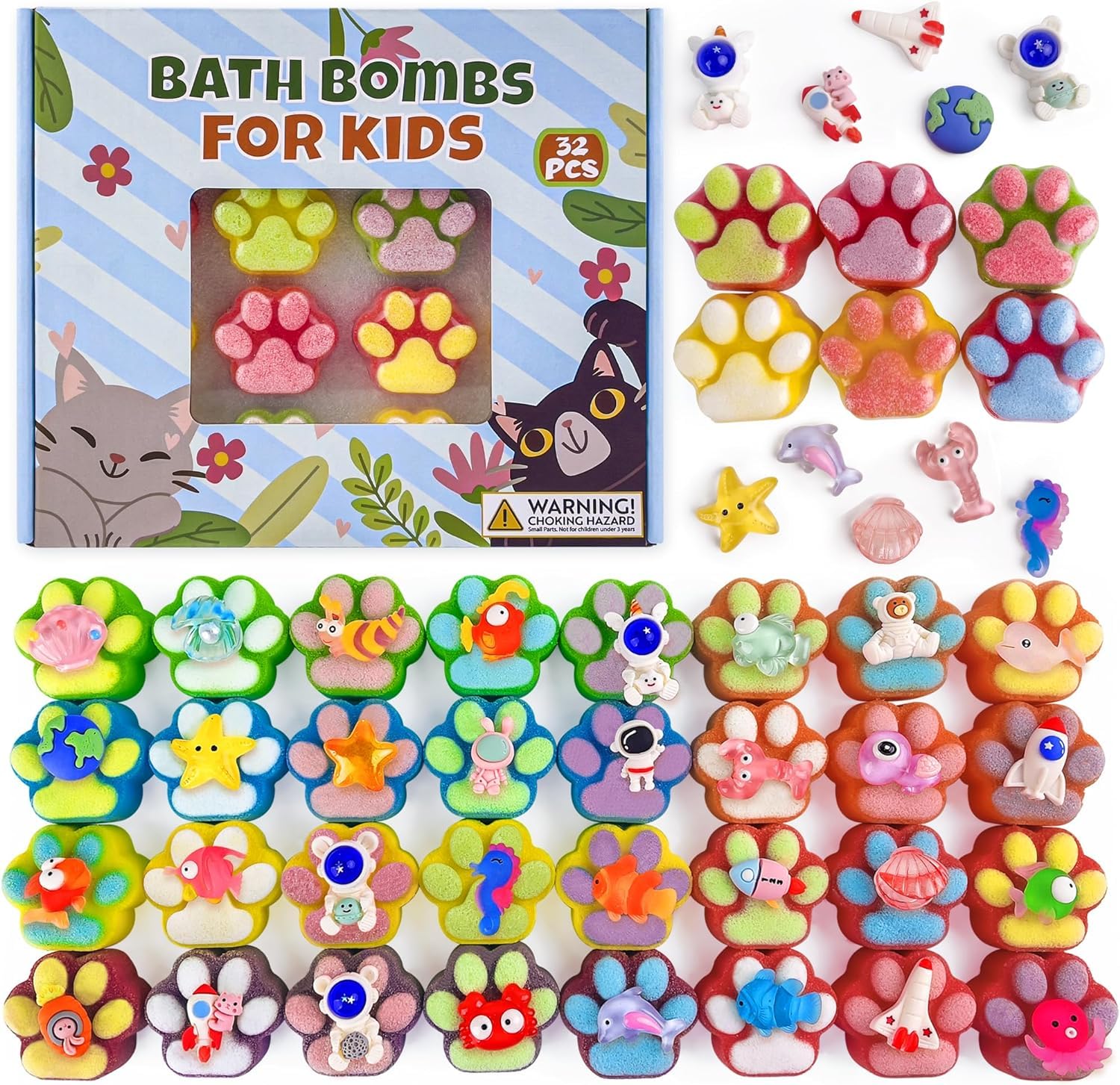 Boule de bain Yekery patte avec surprise et expérience sensorielle.